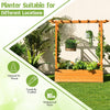 Raised Garden Bed Planter Box w/ Side & Top Trellis for Vine Climbing Plants