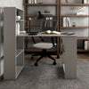 Computer Desk Laptop Study PC Table Home Office Corner Desk With Shelves Grey