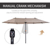 Sun Umbrella Canopy Double-sided Crank Sun Shade Shelter 4.6M Coffee