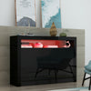 Modern Black High Gloss 3 Doors Sideboard Cabinet Cupboard with RGB LED Lights