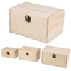 3x Plain Wooden Pirate Treasure Chest Wood Jewellery Storage Craft Box UK NEW