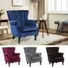 Chesterfield Button Wingback Fabric Armchair Studs Chair Orthopedic Luxury Seat