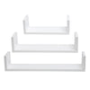 Set of 3 White U Shape Floating Wall Shelves Storage Display Shelf Wall Mounted