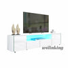 LED Light Storage Cabinet TV Stand High Gloss Doors Drawers Media Unit Sideboard