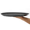 Black Round Non-Slip Tray 16" Serving Drinks Bar Pub Waiter Food Tray Cafe