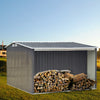 8X8FT Metal Log Store Firewood Storage Tool House Outdoor Garden Shed Apex Roof