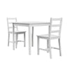 2 Seater Solid Wooden Dining Table and 2 Chairs Set in White Kitchen Room Home