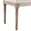 Vintage French Hallway 80cm Bench Dining Bench Seat Rubberwood & Tufted Cushion