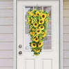 Teardrop Artificial Summer Sunflower Swag Garland Hanging Plant Wreath Home Deco