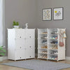 Mondeer 12 Cube DIY Plastic Shoe Storage Cabinet Boxes Cupboard Organizer White