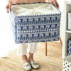Canvas Fabric Storage Basket Folding Box For Laundry Basket With Handle-