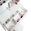 Modern Dressing Table+Stool w/ Drawer&Sliding Mirror Makeup Desk White Bedroom
