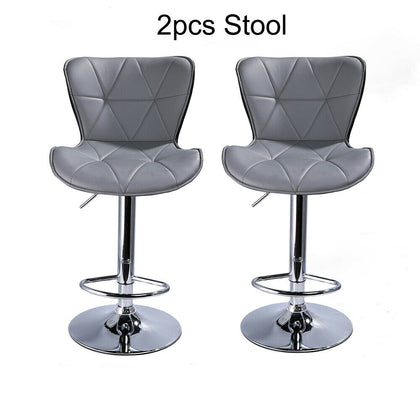 2X Adjustable Faux Leather Bar Stools Breakfast Bar Chairs Kitchen Stools Swivel
