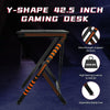 42.5” Gaming Desk Computer Table Ergonomic Carbon Fiber Metal Racing Home Office