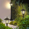 2PCS Garden Lights Lamp Post LED Solar Powered Walkway Outdoor Lantern Patio UK