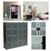 16 Cube Modular DIY Plastic Wardrobe Cupboard Cabinet Organizer Storage Shelves