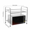 2 Layer Stainless Steel Microwave Oven Rack Stand Storage Holder Kitchen Shelf
