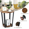 2-Tier Industrial Round End Table Coffee Snack Table Laptop Stand Nightstand
