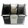 3 COMPARTMENT LAUNDRY CLOTHES WASHING STORAGE BIN BASKET HAMPER DARK LIGHT COLOR