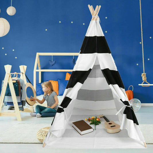 Children Kids Teepee Play Tent Playhouse Folding Indoor Outdoor 120x120x145cm