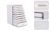 Mondeer Jewellery Box Organiser for Necklace Earring 10 Layer PU Leather White