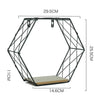 Wood Geometric Hexagonal Design Wall Wire Frame Storage Frame Shelf