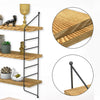 Industrial 3-Tier Shelving Wall Mounted Rustic Hanging Floating Wood Book Shelf