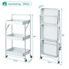 3 Tier Kitchen Trolley Cart Handle Slim Rolling Wheel Storage Basket Rack Salon
