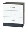 White Gloss & Black Table Cabinet Chest of Drawers Nightstand 3 Drawers Bedroom