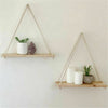 Wooden Rope Hanging Shelf Bathroom Kitchen Floating Shelf No Nails Shelf Rustic