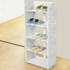 5 Tiers Shoe Rack Storage Shelf Display Stand Organiser Wood Unit Cabinet White