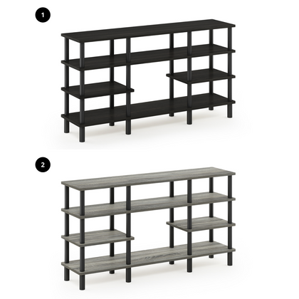 Furinno 18074 Series Turn-N-Tube 4-Tier Multipurpose Wide Shelf TV Stand