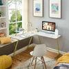 L-shaped Computer Desk White Corner Table Workstation Home Office Furniture Top