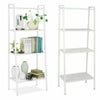 White Ladder Shelf 4Tier Storage Shelving Unit Standing Plant Display Metal Rack