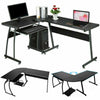 Executive Gaming Computer Desk w/ Keyboard Writing Table Home Office Workstation