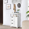 Bathroom Floor Cabinet Storage Unit 3 Tiers Freestanding Chest of Drawers White