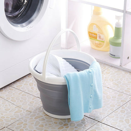 COLLAPSIBLE FOLDING SILICON PLASTIC BUCKET KITCHEN CAMPING GARDEN WATER CARRIER