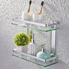 Alu Bath Showering Shelf Storage Rack Glass Corner Wall Holder Caddy Organizers