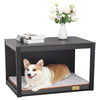 2 In 1 Pet Dog Puppy Cage Crate Wood Cabinet House End Side Table w/ Cushion Bed
