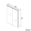 LED Bathroom Mirror Cabinet Black with Shaver Socket Illuminated Lights 630x650