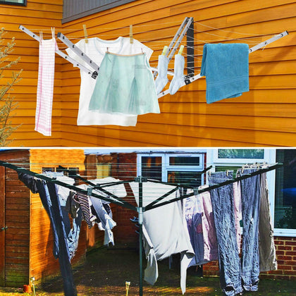 4/5 Arm Wall Mounted/Rotary Washing Line Airer Clothes Dryer Outdoor Garden
