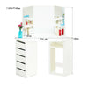 Corner Dressing Table Makeup Desk Three Mirror Drawer Stool Bedroom White