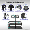 TV Stand Modern Glass Unit up to 65" inch HD LCD LED Curved TVs W/ Glass Shelves
