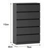 Modern Chest of Drawers Bedside Table Cabinet Nightstand 2 3 4 5 3+3 Drawer
