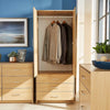 Oak Wardrobe 2 Door 3 Drawer with Hanging Rail and Storage Shelf Bedroom Unit