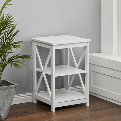 3 Tier Sofa Side End Table Bedside Nightstand Bookshelf Rack Lamp Desk Shelf UK