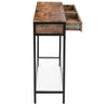 Rusitic Wooden Hallway Console Table With Storage Drawers Glass Shelf Metal Legs