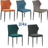 2X4X Dining Chairs Set Velvet Padded Seat Metal Legs Kitchen Chair Home Office
