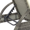Single Sun Lounger Rattan Sun Bed Garden Folding Recliner Chair w/ Cushion Grey