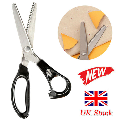 Stainless Steel Dressmaking Scissors Tailor Sewing Shears Craft Zig Zag Cut Tool